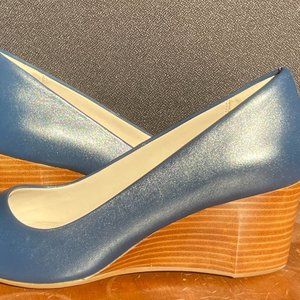 Cole Haan Blue Leather Wedge